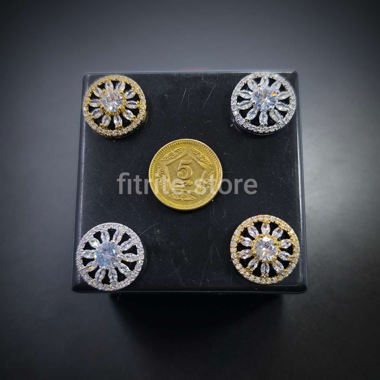 Metal Crystal Button - B14