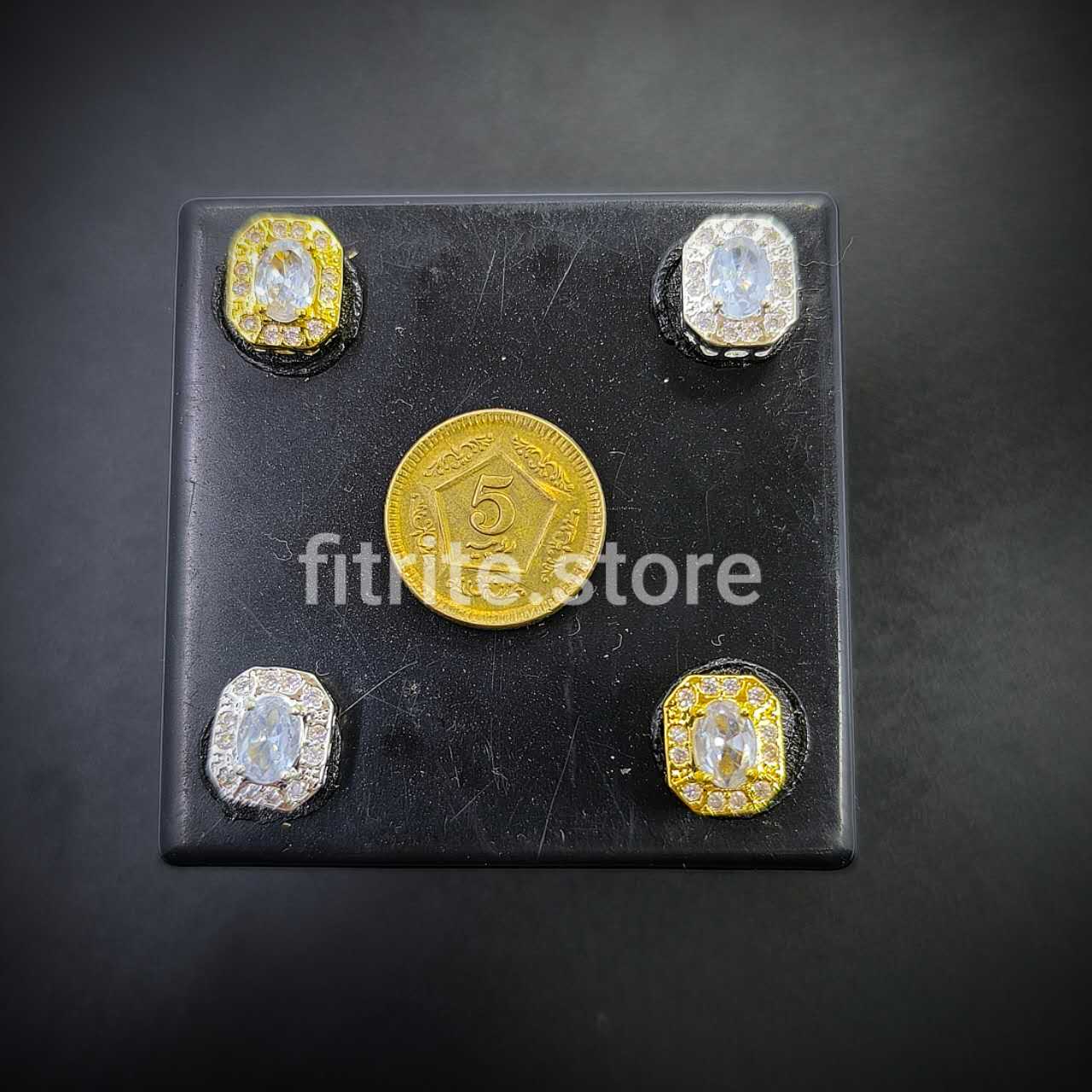 Metal Crystal Button - B22